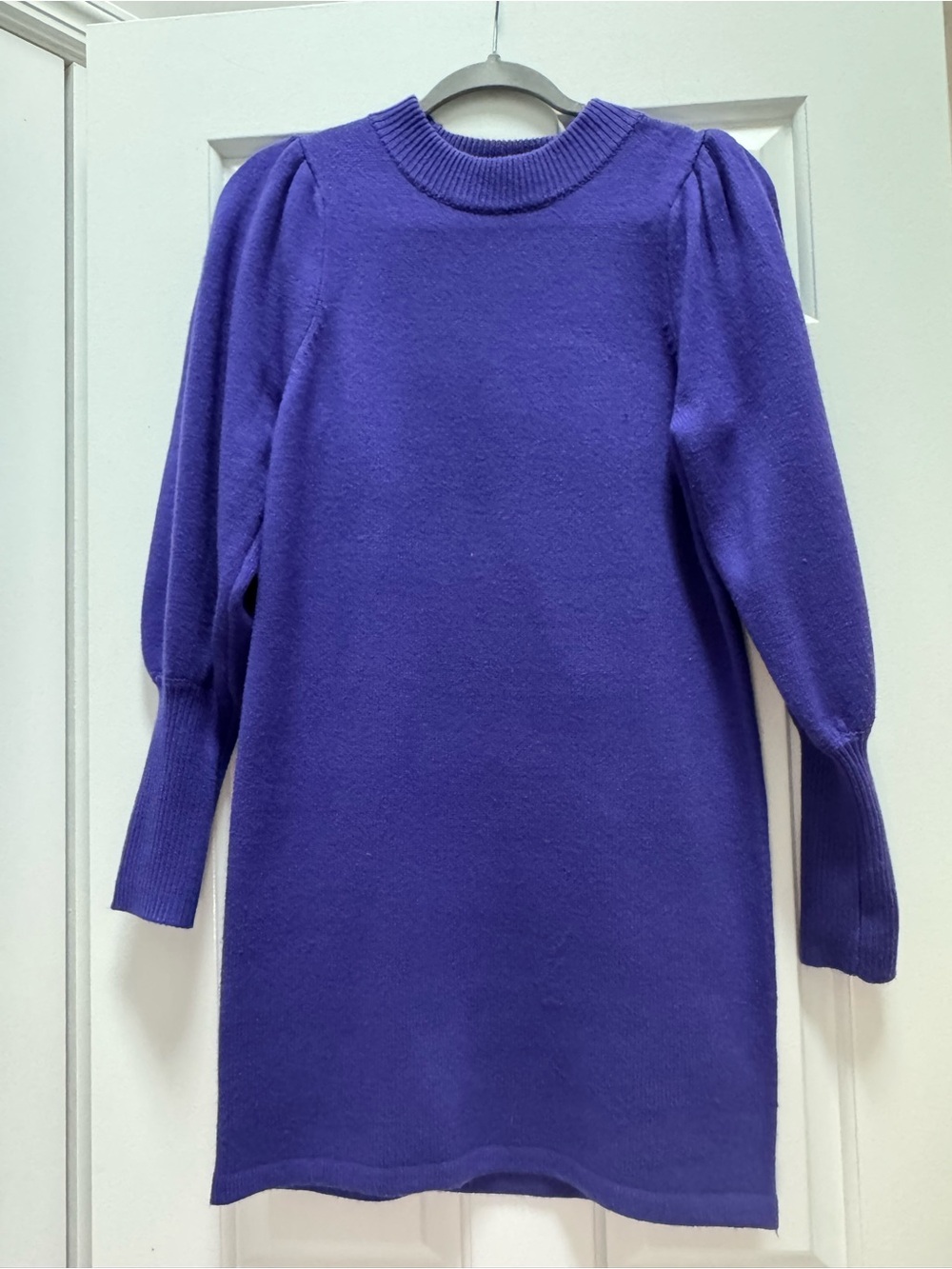 French Connection Vibrant Purple Ribbed Crew Sweater